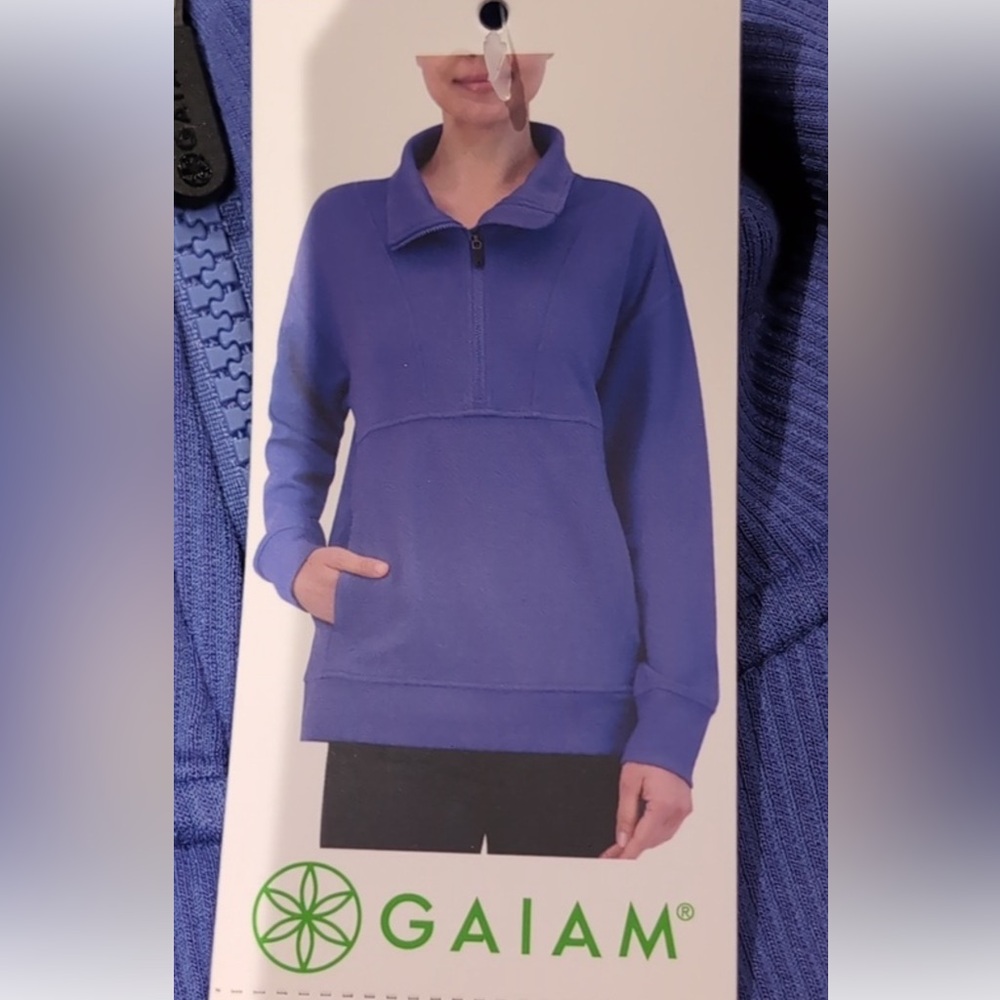 L: Gaiam 1/3 Zip Long sleeve Sweater